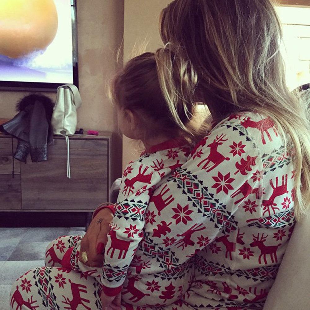 Christmas parent-child long sleeve pyjama