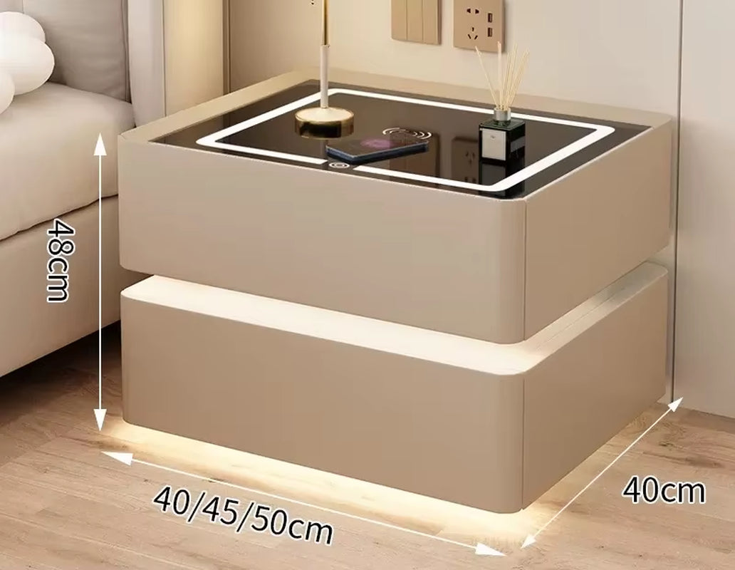Modern Style Solid Wood Bedside Table