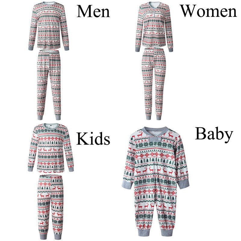 Christmas parent-child long sleeve pyjama