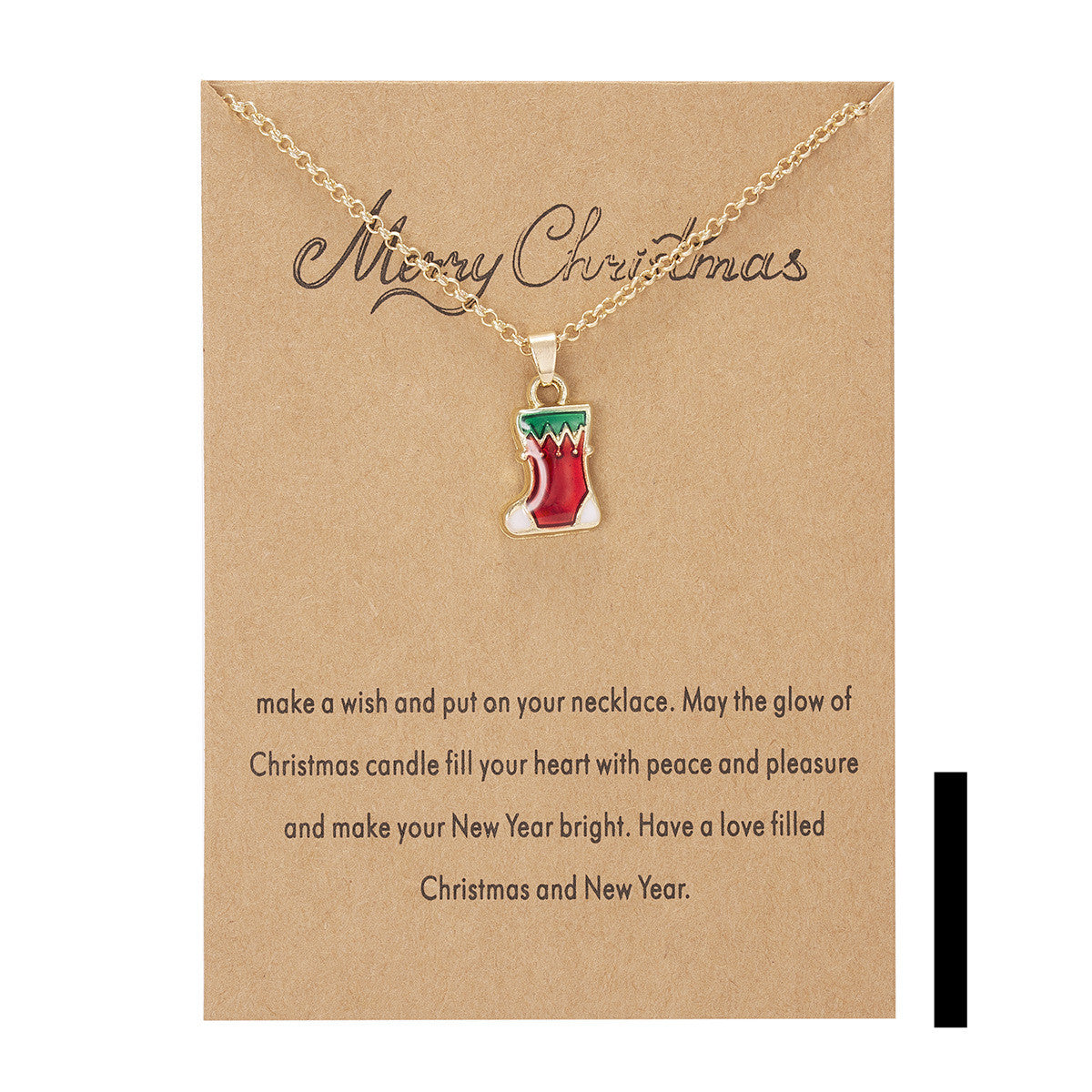 Christmas Tree Snowman Wishing Painting Oil Paper Card Necklace