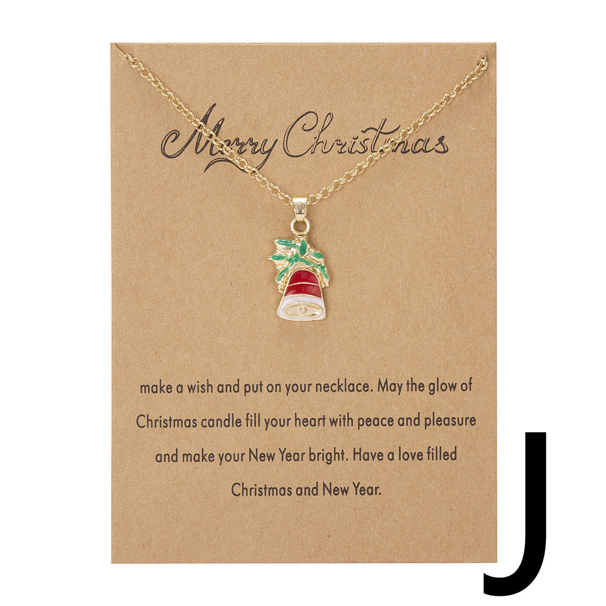 Christmas Tree Snowman Wishing Painting Oil Paper Card Necklace