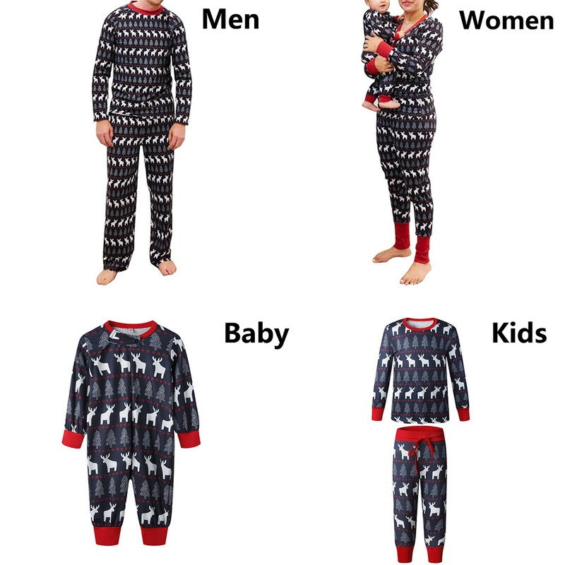 Christmas parent-child long sleeve pyjama