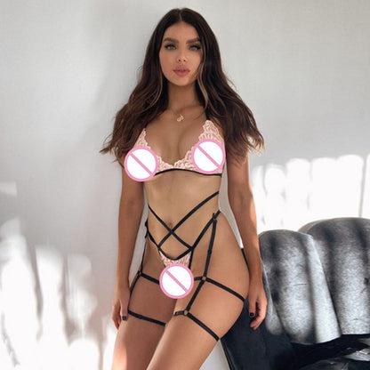 Sexy Lace Leg Straps Set